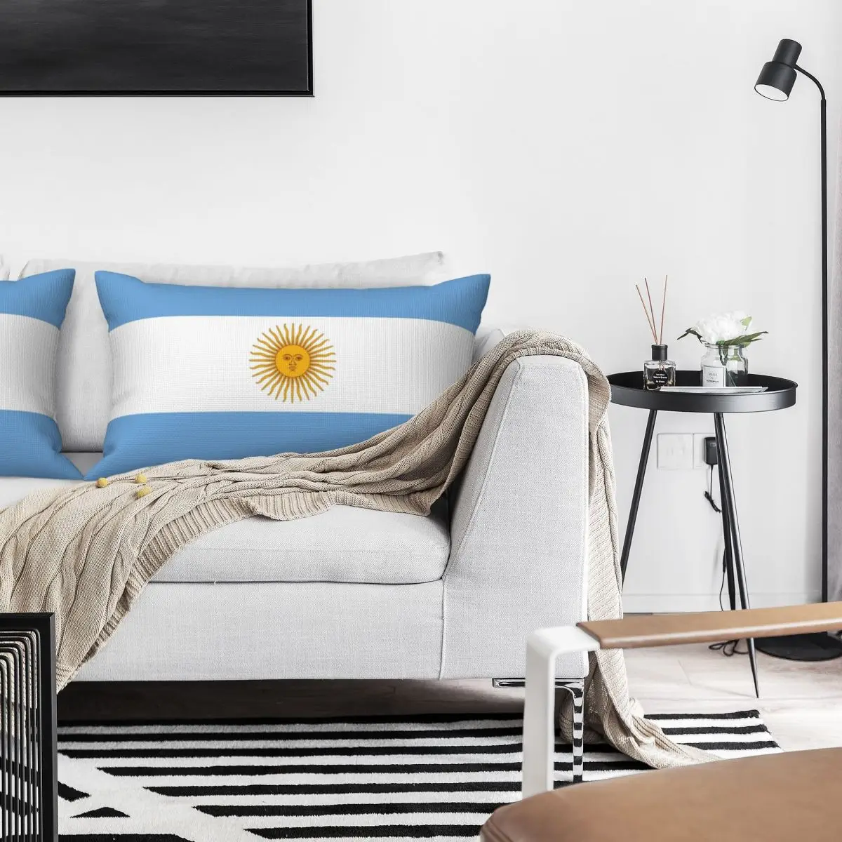 Flag Of Argentina Rectangle Linen Pillowcase Cushion Cover Polyester Decor Bed Home Comfort Throw Pillow