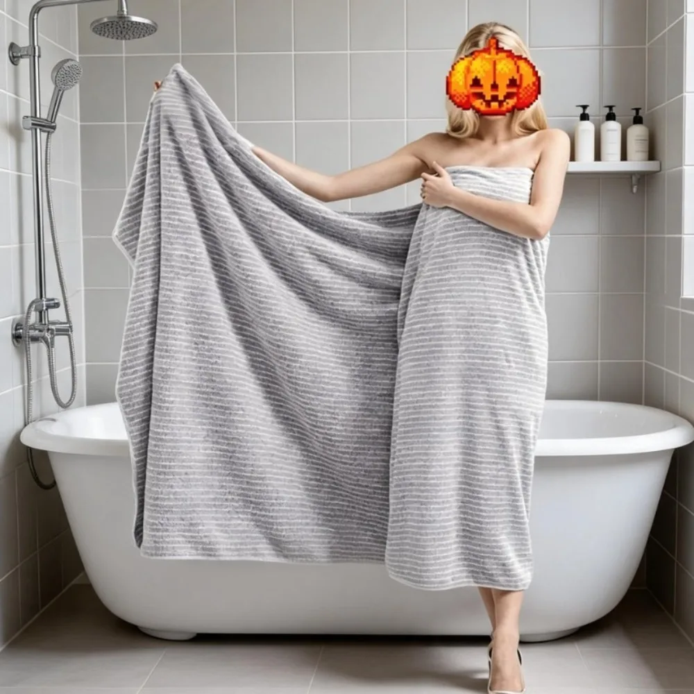 1Pc Striped Microfiber Bath Towel Super Absorbent Quick Dry Large Shower Towel Soft Bathroom Towels Home Bath Accessory Stylish