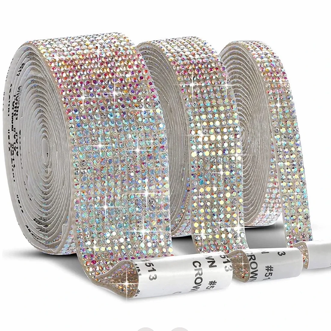 1 Yard Rhinestone Ribbons Self Adhesive Diamond Ribbon Crystal Roll Glitter Bling for DIY Art Crafts