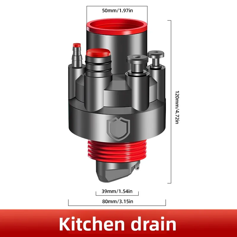 مزيل الروائح الكريهة متعدد الوظائف لتصريف المطبخ - مضاد للرائحة/البعوض/الفائض، مقاس عالمي 30-40 مم، مزيل رائحة الأنابيب المقاوم للتسرب، E