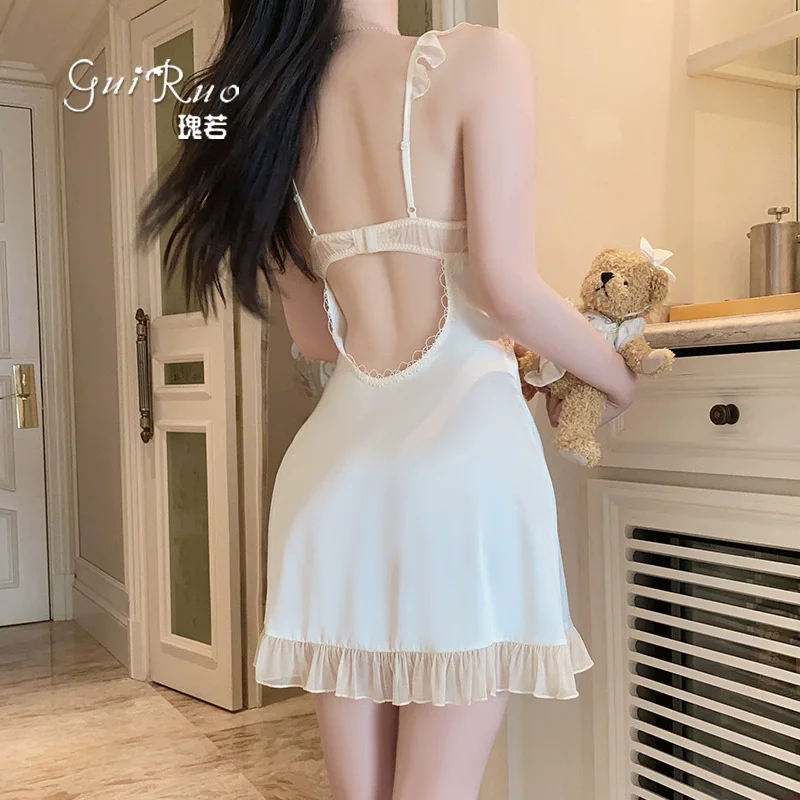 

White Bride Wedding Suit Sexy Cami Top&shorts and Robes Summer Spring Homewear Loose Nightgown Soft Satin Pajamas Loungewear