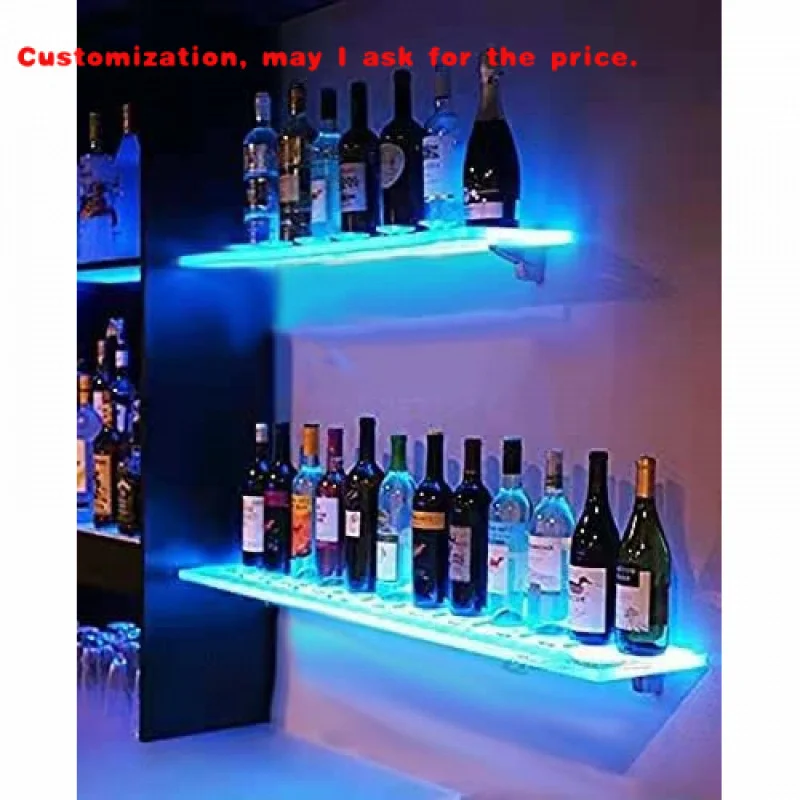 custom.Acrylic Modern Custom  Led Lighted Liquor Bottle Display Shelf bar Display Rack