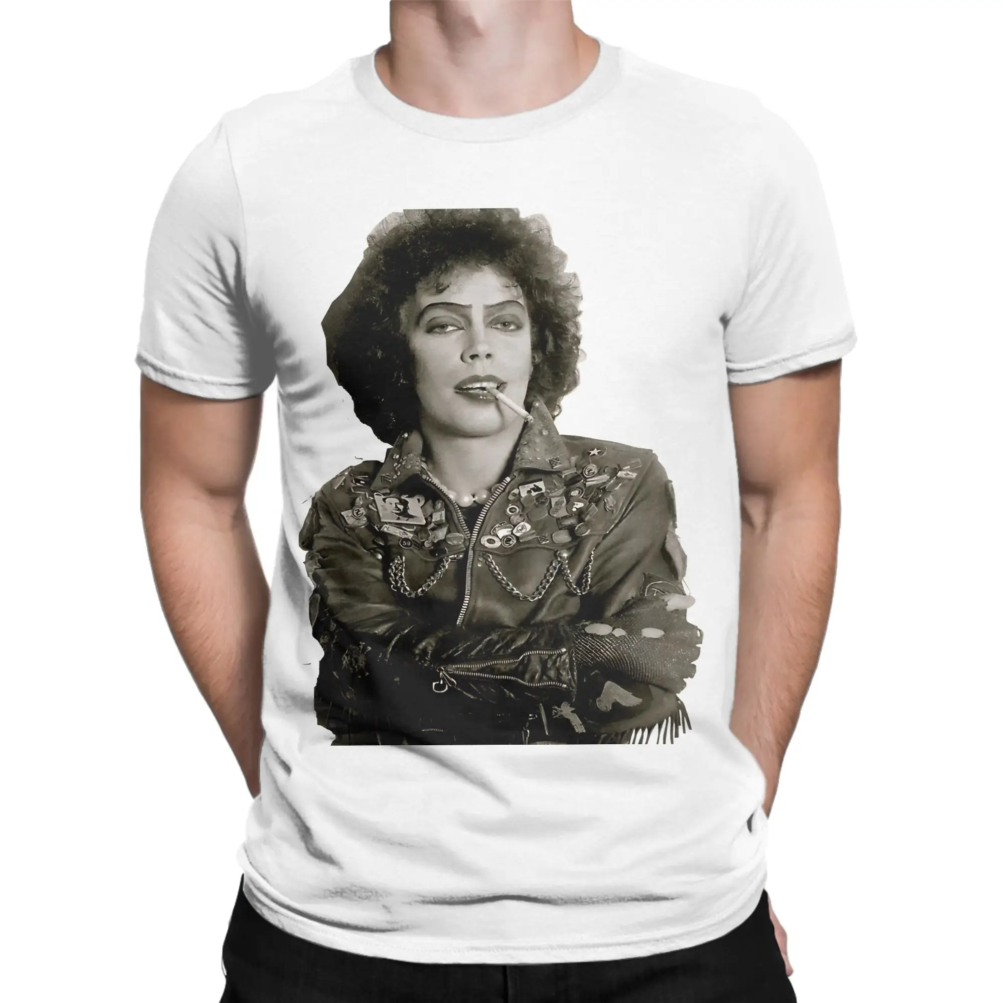Men Women Frank N Furter T Shirt Tim Curry The Rocky Horror Picture Show 100% Cotton Tops Short Sleeve Tee Shirt Adult T-Shirt