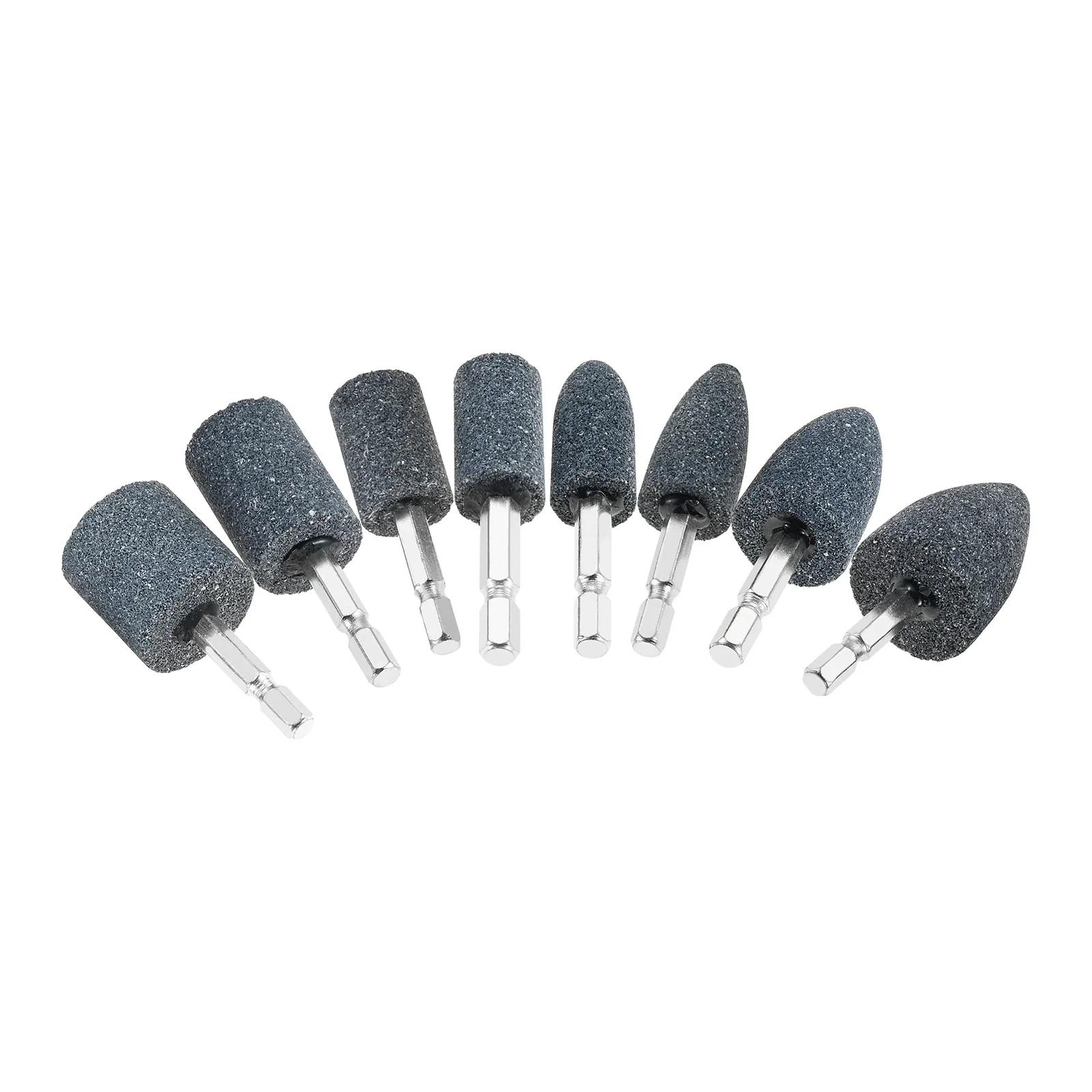 

8Pcs Various Size Grinding Stone 1/4'' Hex Abrasive Stone Mounted Grinding Point Aluminum Oxide Grinding Bits for Rotary Tools
