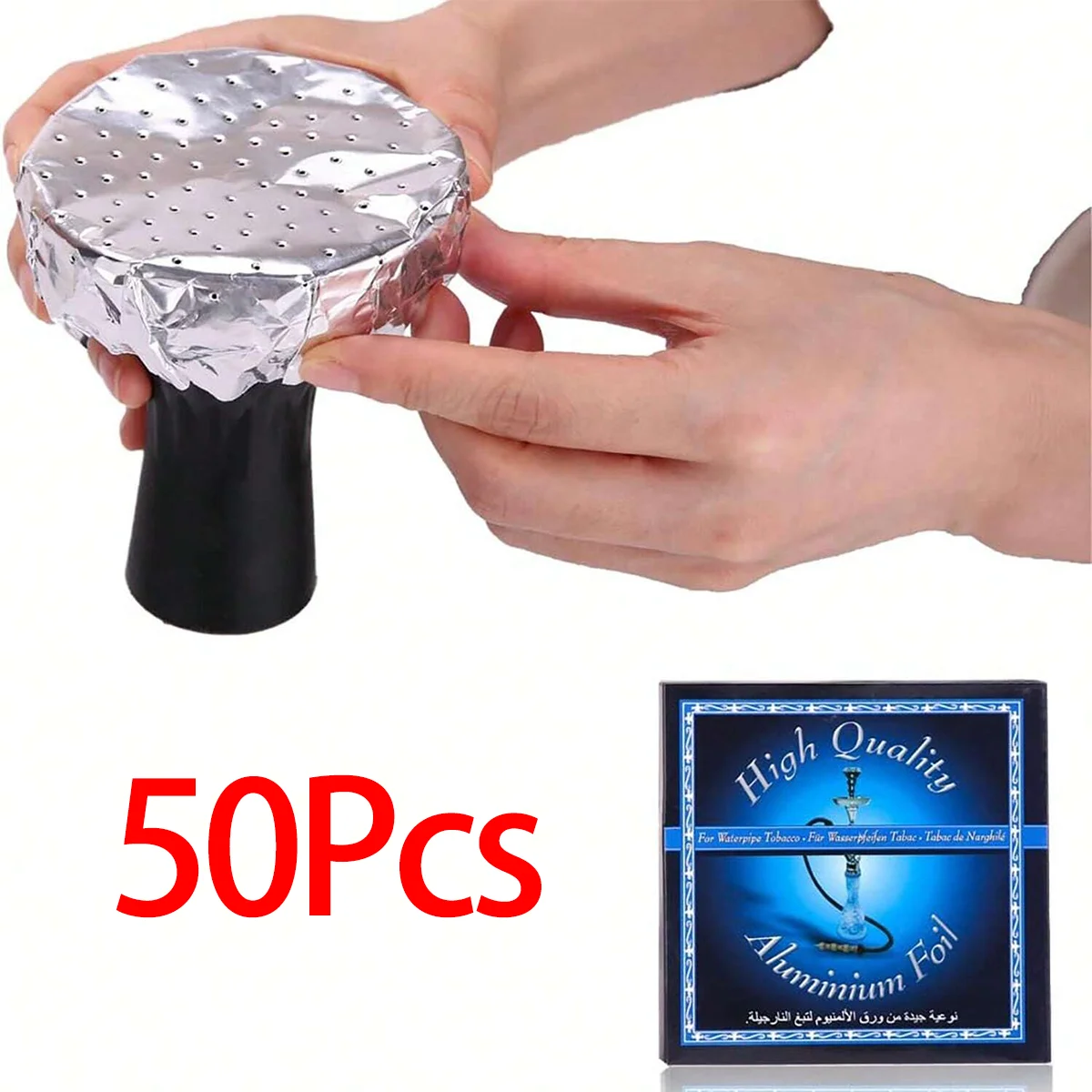 50-Piece Perforated Hookah Foil - Pre-Perforated Aluminum Hookah Foil |   Suitable for Hookah Bowls and Accessories