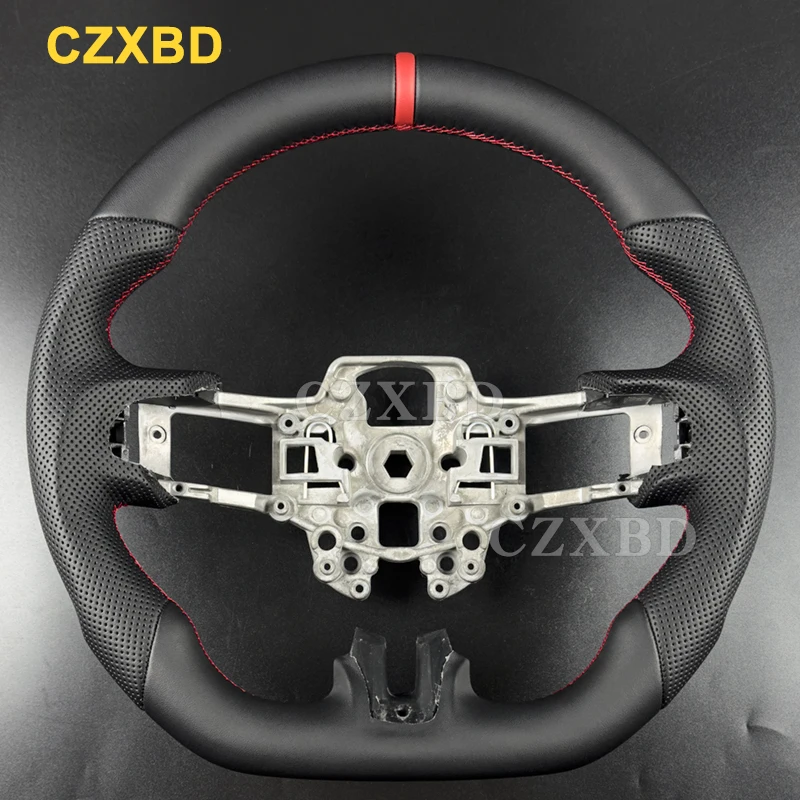 Full Leather Steering Wheel High Quality For 2018-2023 Ford Mustang GT Ecoboost Sport Wheel Customized