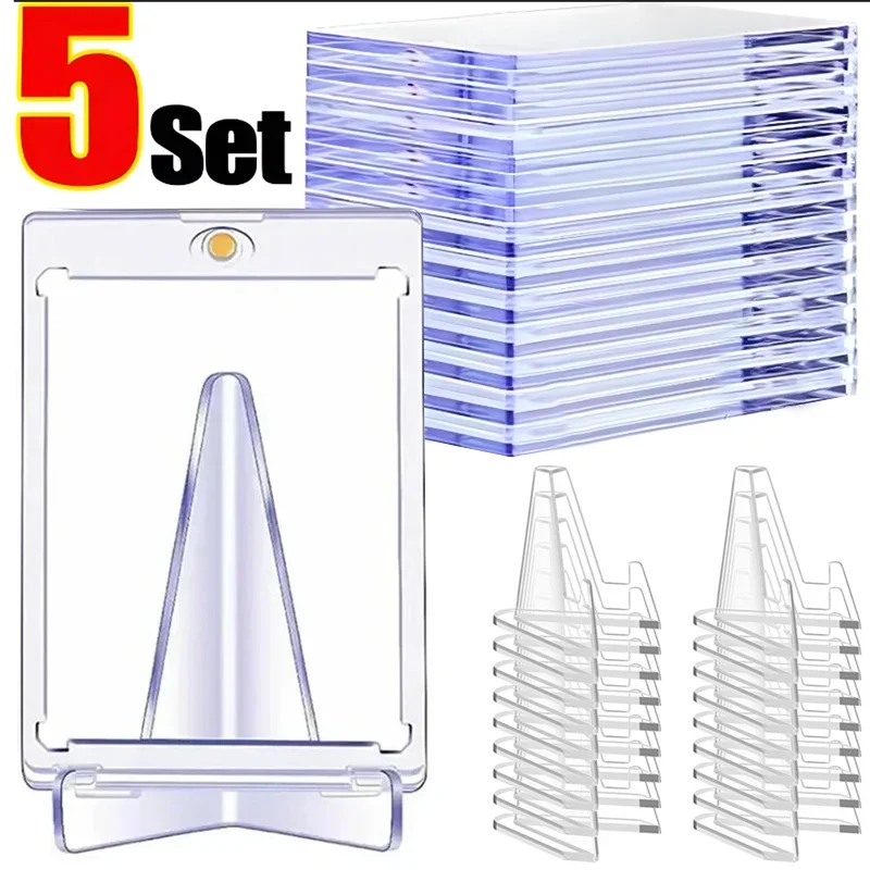 

5-1Sets Magnetic Card Holder Clear Acrylic Coin Display Stand Holders for Trading Cards Support For Kpop Idol Card Organizer