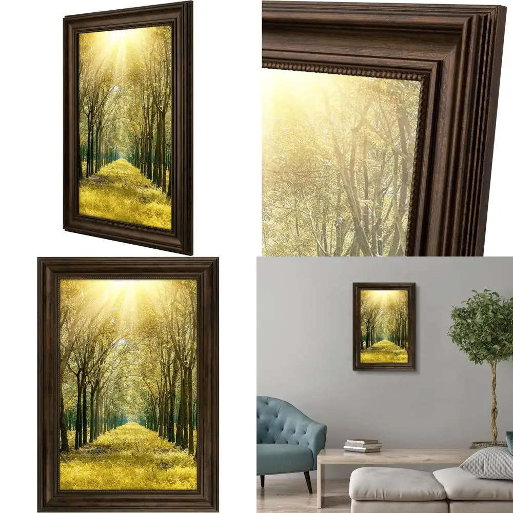 

Элегантная фоторамка 12x18 с ударопрочным стеклом и зубчатыми креплениями, коричневая, для настенного крепления