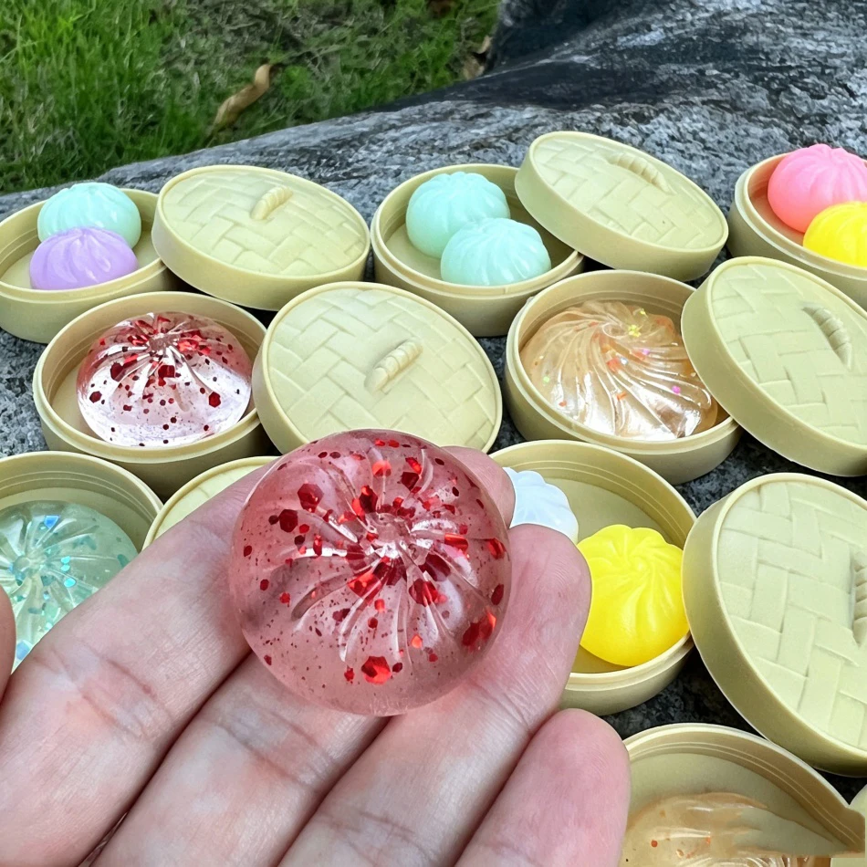 Blind Box Colorful Simulated Steamed Bun Squishy Relaxing Relieve Anxiety Antistress Enhance Happiness Rebound Squeeze Reliever
