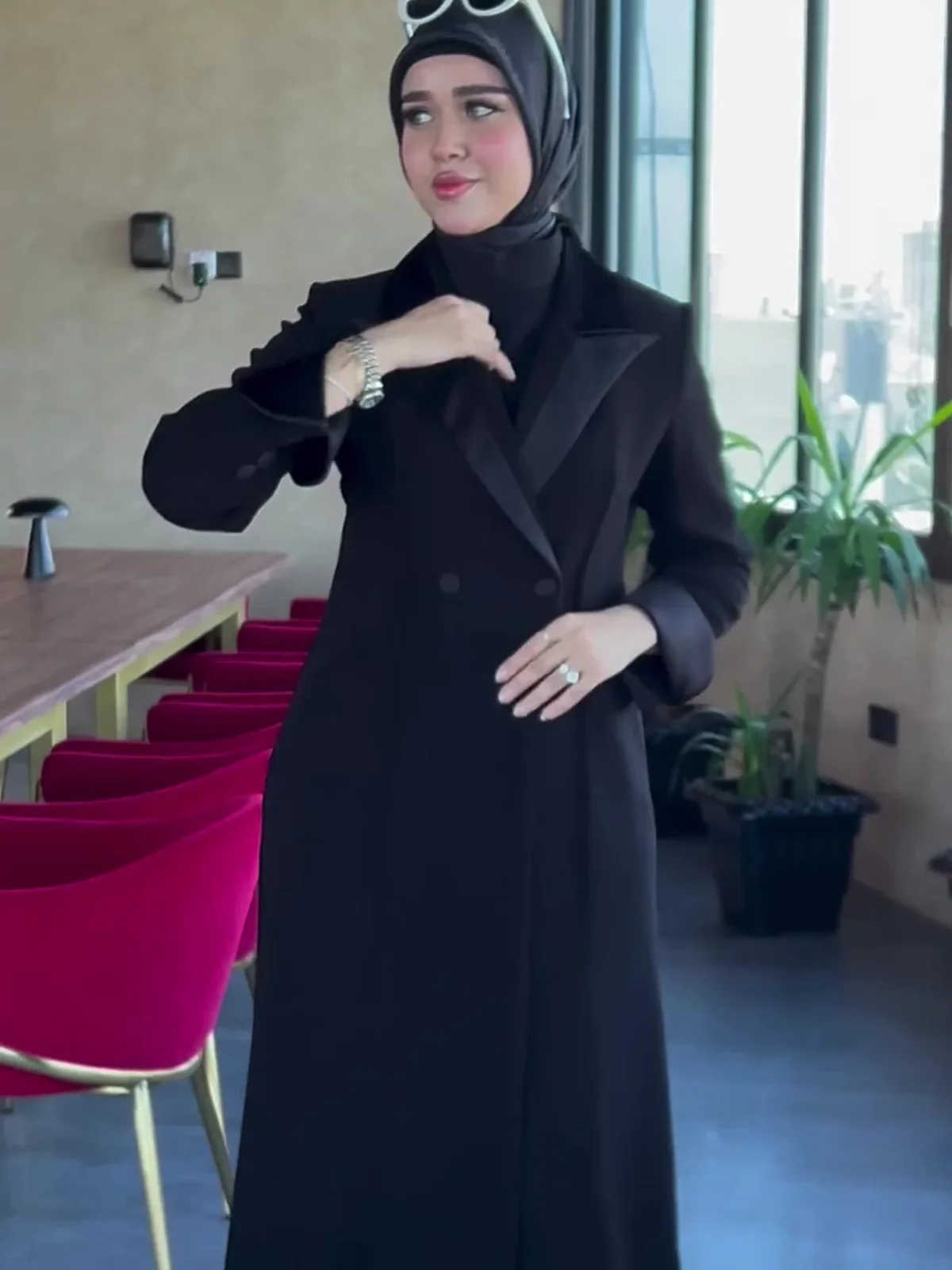 Eid Muslim Cardigan Double Breasted Jacket Abaya Women Dresses Jalabiya Kaftan Islam Arab Long Robe Ramadan Morocco Dubai Abayas