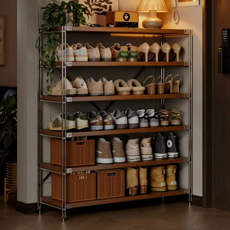 Cheap Entryway Shoe Cabinet Outdoor Display Metal Vintage Shoe Cabinet Narrow Space Saving Zapatero Vertical Hallway Furniture