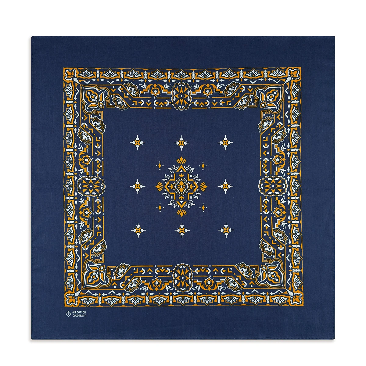 Navy Blue Cashew Hip Hop Cotton Square Bandana Scarf Riding Headband Paisley Gifts For Men Unisex