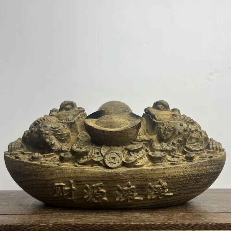 

Статуя денежной лягушки из агарового дерева с ручной резьбой — 7,1 x 3,1 x 3,9 дюйма, украшение в стиле фэн-шуй для декора домашнего офиса