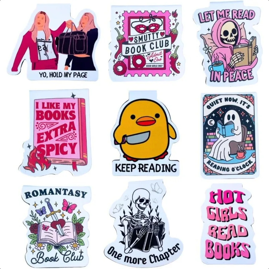 

9PC Funny Magnetic Bookmarks Fun Cute Magnet Book Marks Reading Lost Hot Girls Read Books You were Right Here for Women Work Ad