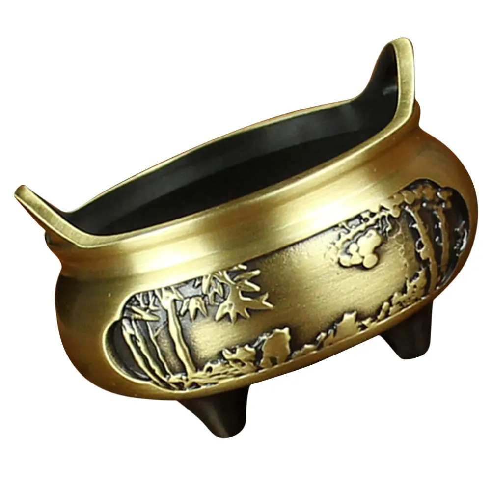 

Brass Incense Holder Chinese Style Vintage Censer For Indoor Decor Tabletop Aroma Burner Home Ornament Incense Burner