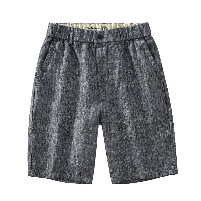 

Окрашенные в пряже свободные льняные шорты большого размера, мужские летние шорты из хлопка и льна, тонкие пляжные шорты из прямого льна