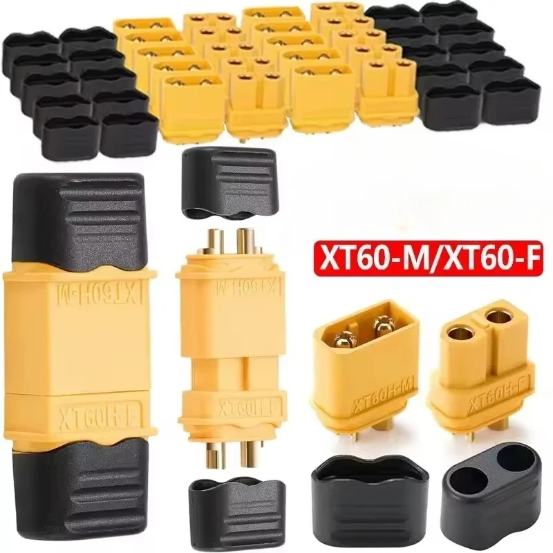 1Pair XT60 Connectors Male Female Bullet Connectors Plugs Gold Plated XT60H Bullet Adapters for RC Lipo Battery Car Boat