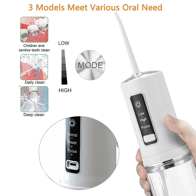 Xiaomi mijia Oral Irrigator Portable Dental Water Jet USB Rechargeable Water Flosser 230ML Water Tank Waterproof Teeth Cleaner