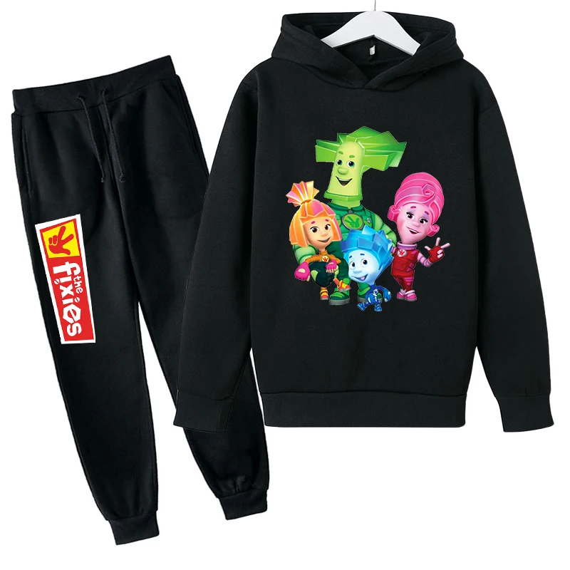 Funny The Fixies Cartoon Print Kids Clothes 2pcs Hoodie+Pants Autumn Casual Tracksuits 2-13 Years Boys Girls Daily Outfits Sets
