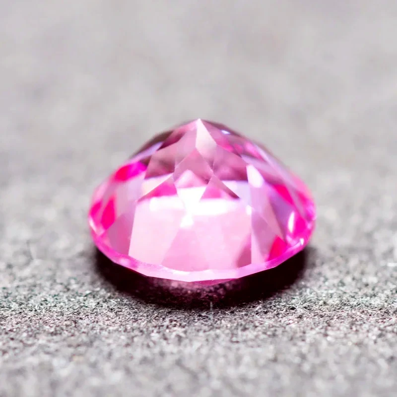 Lab Grown Sapphire Pink Color Round Shape DIY Ring Necklace Earrings Main Materials Extremely Shiny Quality  AGL Certificate