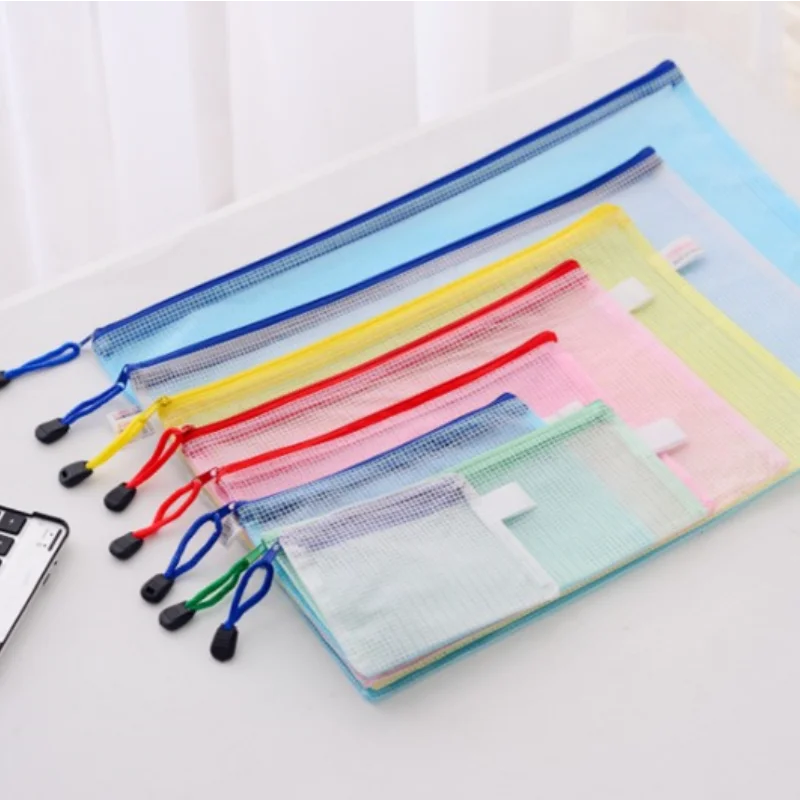 A4/A5/A6 Random Color Transparent Document File Storage Bag Pens Stationery Bag Pouch Waterproof For Office Meeting Test