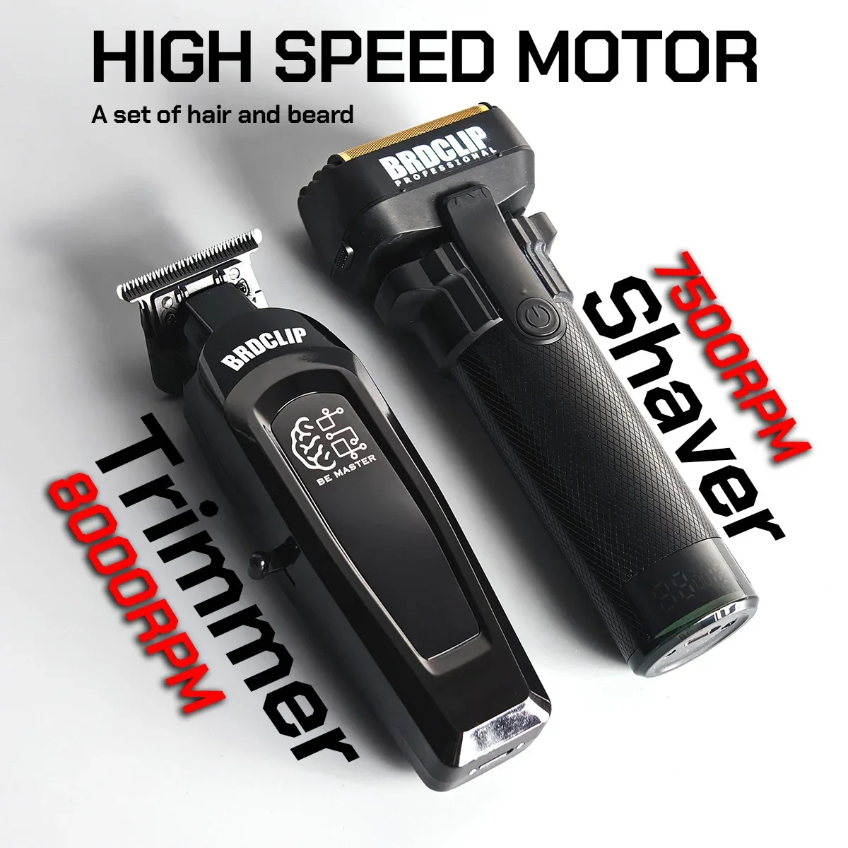 

BRDCLIP Профессиональный парикмахерский триммер для волос BRD 107 8000 об/мин DLC Blade 2000 мАч Машинка для стрижки волос для мужчин Salon 430 Бритва 7500 об/мин НАБОР