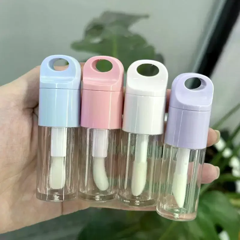 1 قطعة عصا فرشاة كبيرة لطيفة شفافة 4 مللي أنبوب ملمع الشفاه البلاستيكي حاوية ملمع الشفاه الفارغة #3