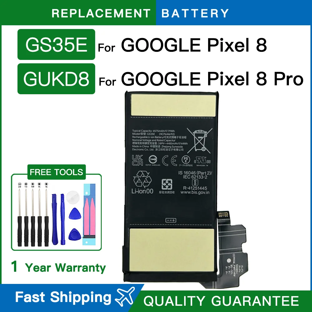 Brand new Replacement Battery GS35E GUKD8 For HTC Google Pixel 8 Pixel 8 pro High Capacity mobile phone batteries +Free Tools