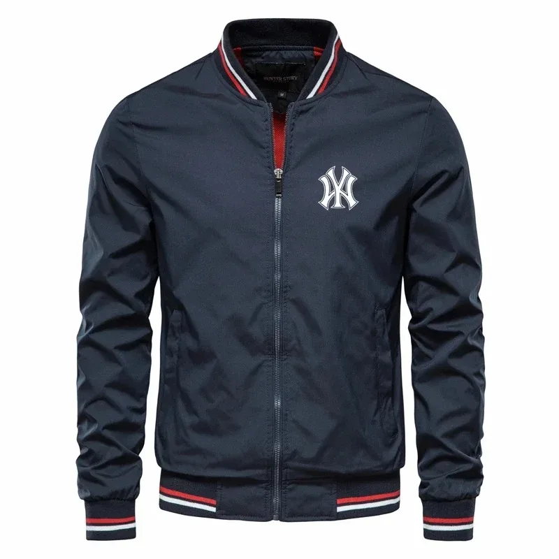 Men's Autumn Baseball Jacket Casual Stand Collar Slim Fit Printed Premium Quality Versatile Outdoor Activewear