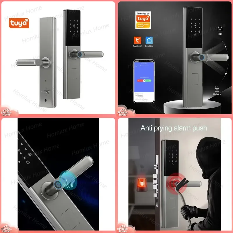 Smart Door Lock with Card Password Key Access Control for Apartment Home Office High Security Aluminum Alloy 6068 Socket Lock