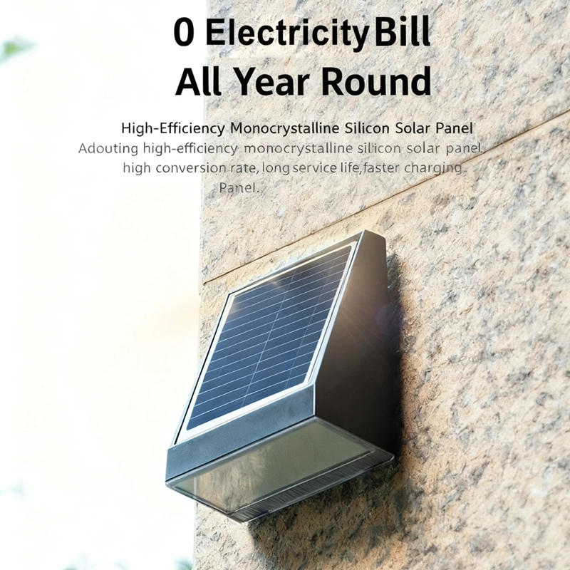 屋外ウォールランプ 太陽光発電中庭ライト 防水バルコニーガーデンヴィラウォールウォッシャーライト 小道用デッキ照明