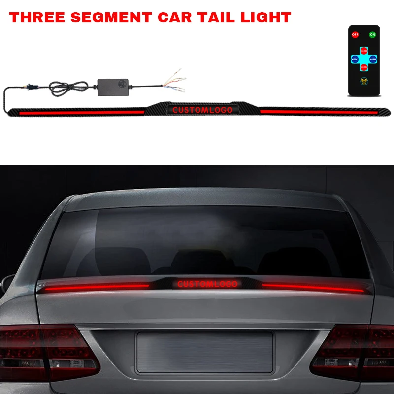 Customizable Logo Car Tail Wing Decorative Lights Brake Light with Steering Dynamic Warning Lamp Adjustable Size Car Accessories