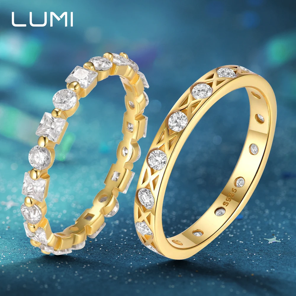 

Emerald & Round Cut Moissanite Full Pave Ring - 925 Silver Promise Bridal Wedding Band Luxury Party Fashion Jewelry