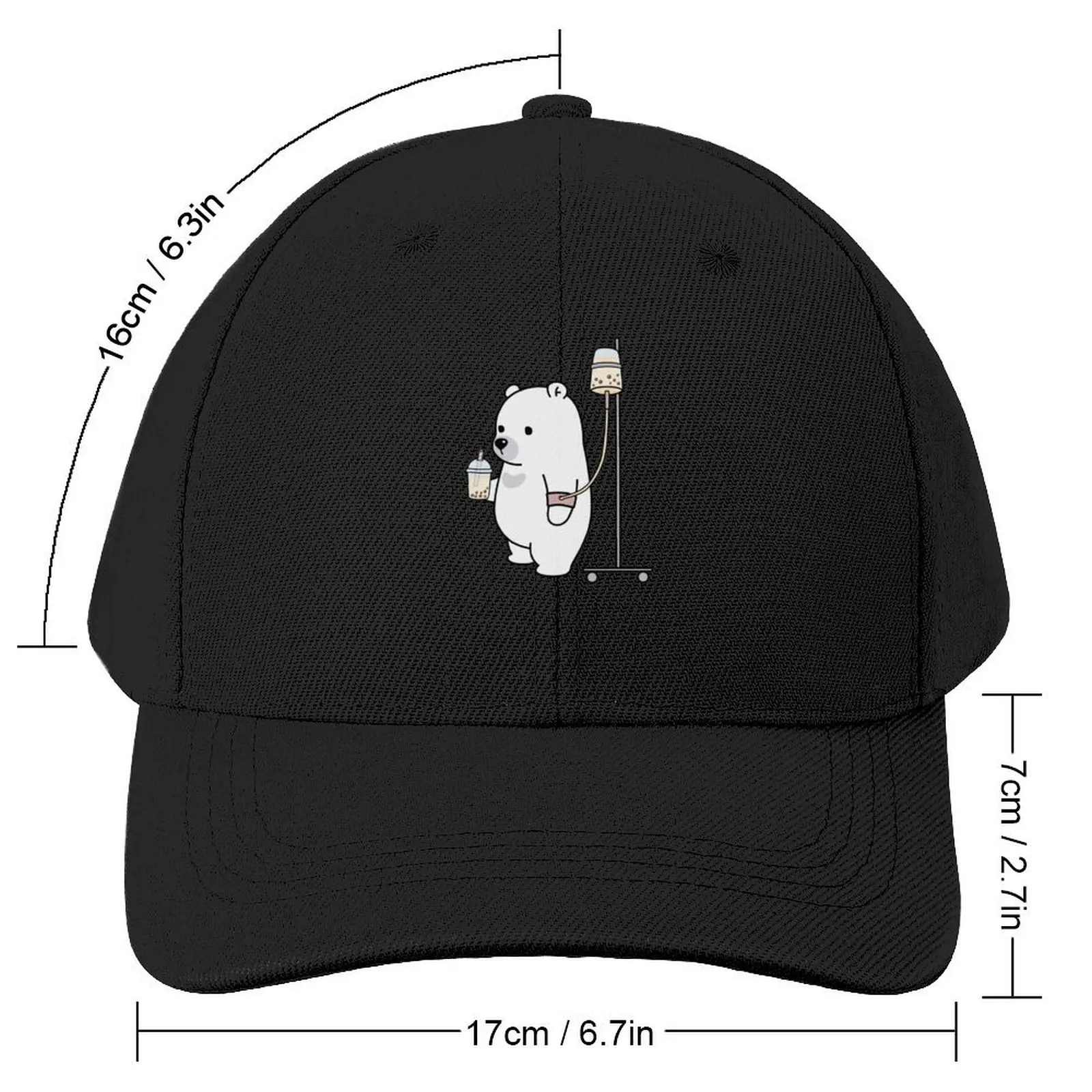 Boba Bear Loves Boba Too Much! Baseball Cap Anime Hat Baseball Cap Women's Beach Outlet Men's