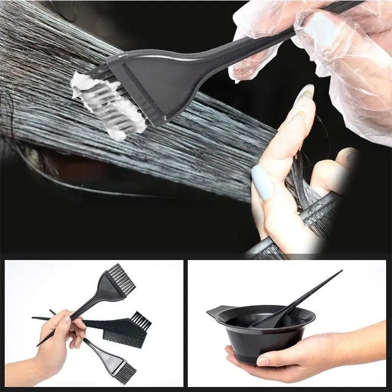 4-teiliges Haarfärbe-Set mit Färbeschale, Mischpinsel für Haarfärbung, Bleichen, DIY, Salon, Haarpflege-Tools für Zuhause – Detail 4