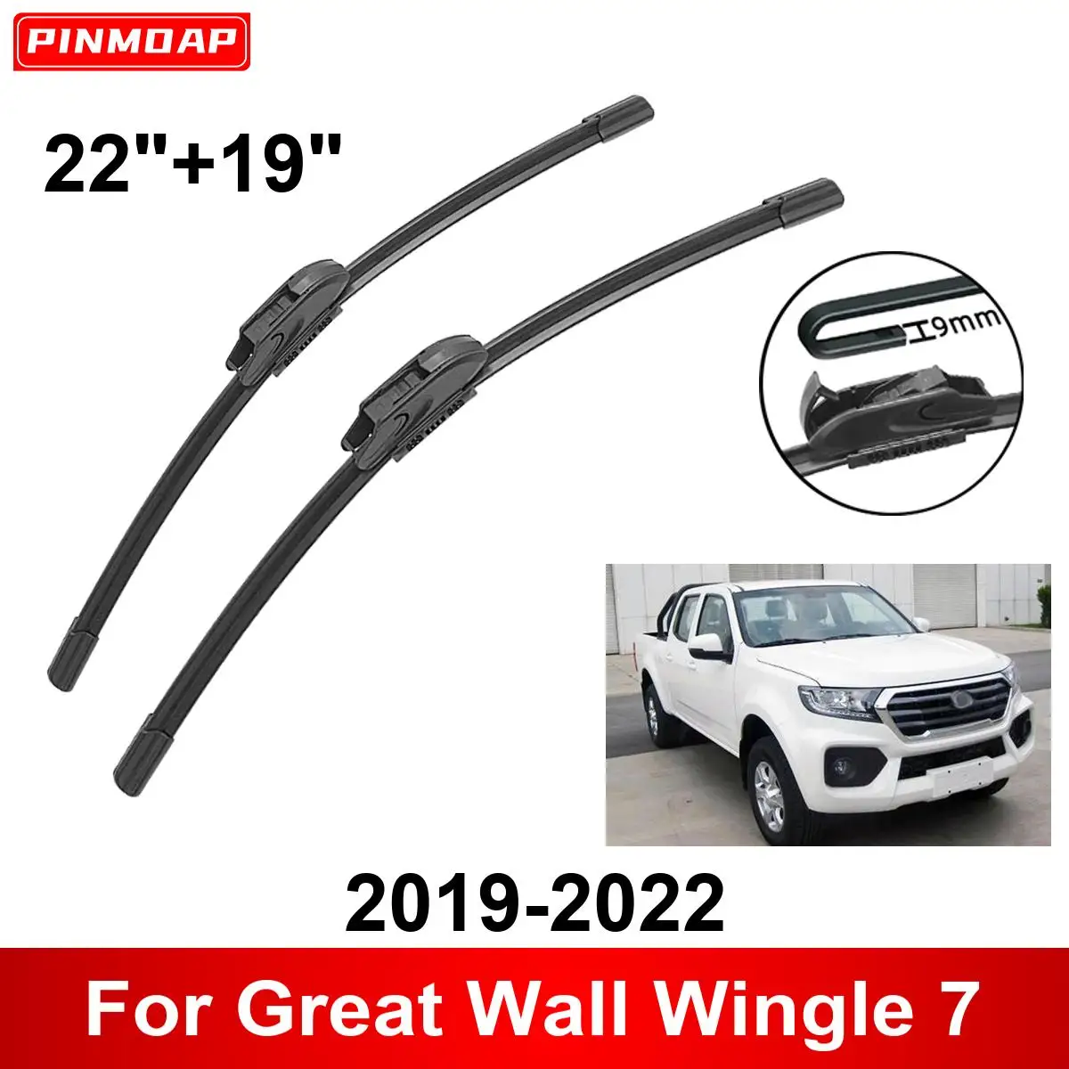 

Car Wiper for Great Wall Wingle 7 2019-2022 22" + 19" Front Rear Wiper Blades Brushes Cutter Accessories 2019 2020 2021 2022