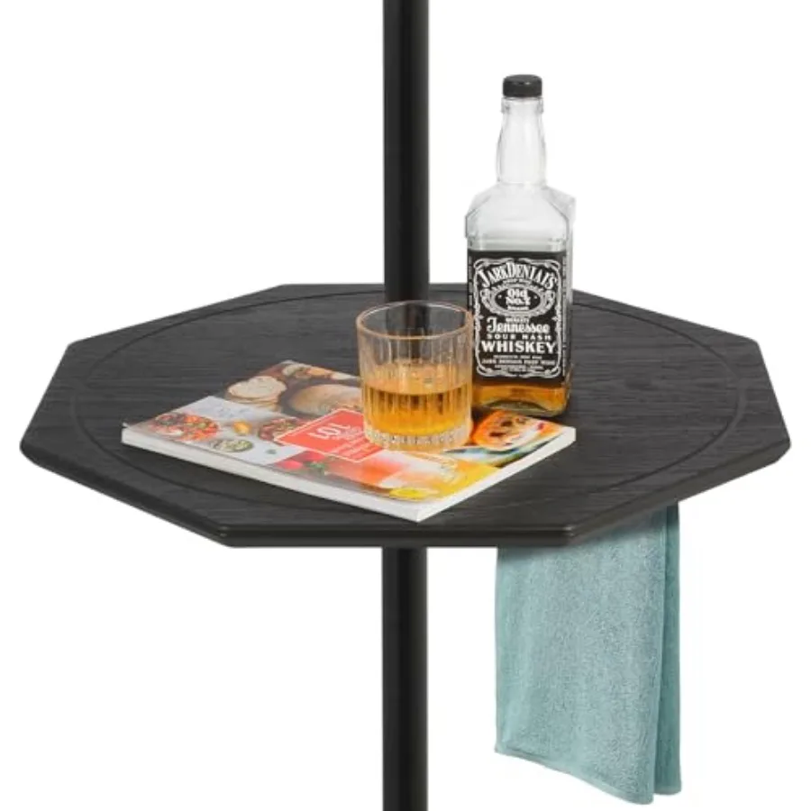 

Уличный регулируемый столик-поднос для зонта с LED-подсветкой, 23 дюйма, портативный, с отверстием, всепогодный, из полиэтилена