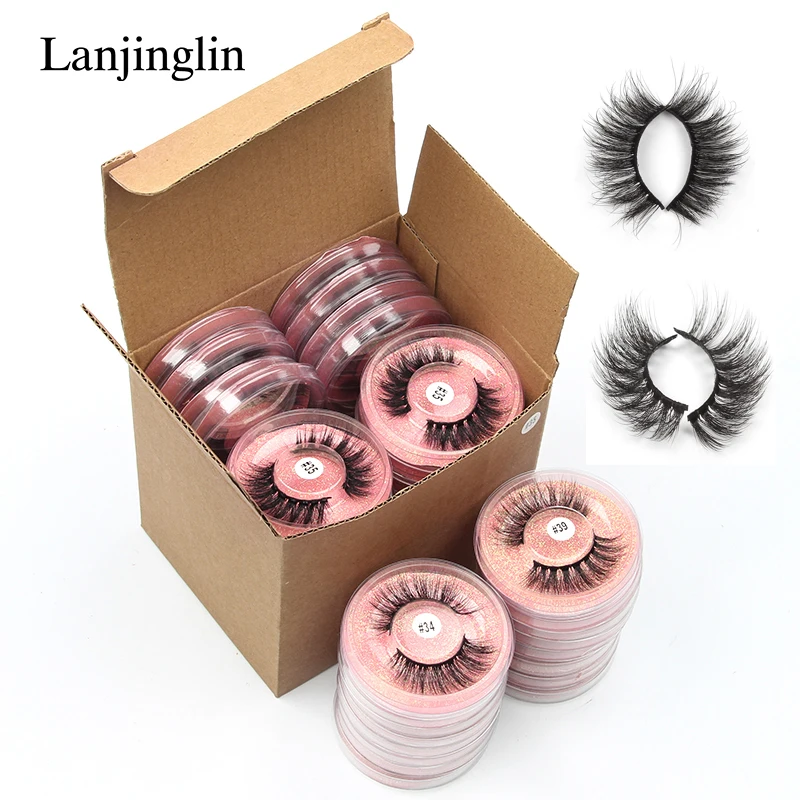 4/100 Pairs Wholesale Fake Lashes 3D Mink Eyelashes Fluffy Dramatic Lashes Cruelty Free False Eye lashes Makeup Tools maquillaje