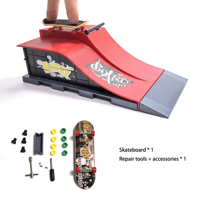 Professionele Vinger Skateboard Sets Skate Park Ramp Deck Scène Locatie Combinatie DIY Monteren Nieuwigheid Speelgoed Kit Gift Kids Kind