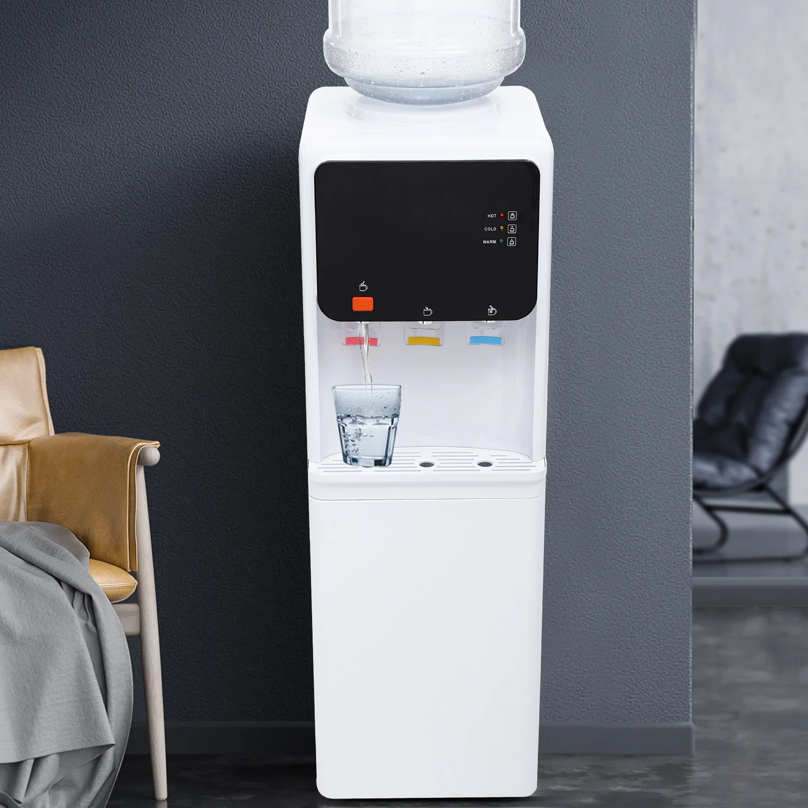 Water Dispenser, Electric Hot Water Dispenser, Drinking Fountain Office Home Hot and Cold Table Drinking Machine