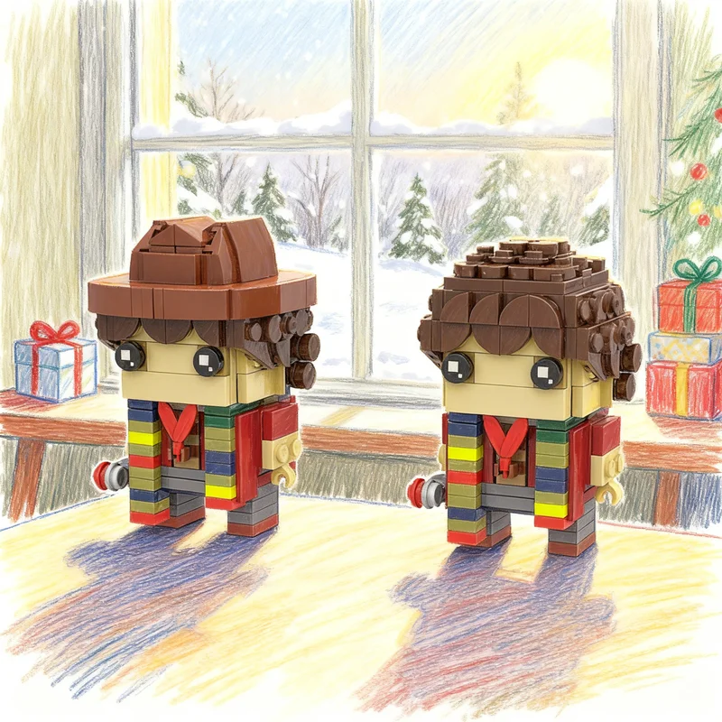 

333 детали MOC Модель Brickheadz Четвертого Доктора Кейна (Том Бейкер) из «Доктора Кто», конструктор, креативный подарок, декор для демонстрации, сборная модель премиум-класса для взрослых