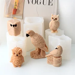 3D Cartoon Owl Silicone Candle Mold DIY Cute Animal Fragrance Candle Plaster Drop Glue Mold Parrot Skylark Handmade Home Decor