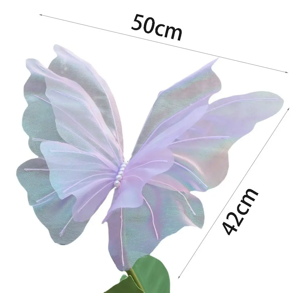 50cm Artificial Butterfly Giant Gauze Silk Yarn Fake Butterfly Outdoor Holiday Decoration Display Three-dimensional Butterfly