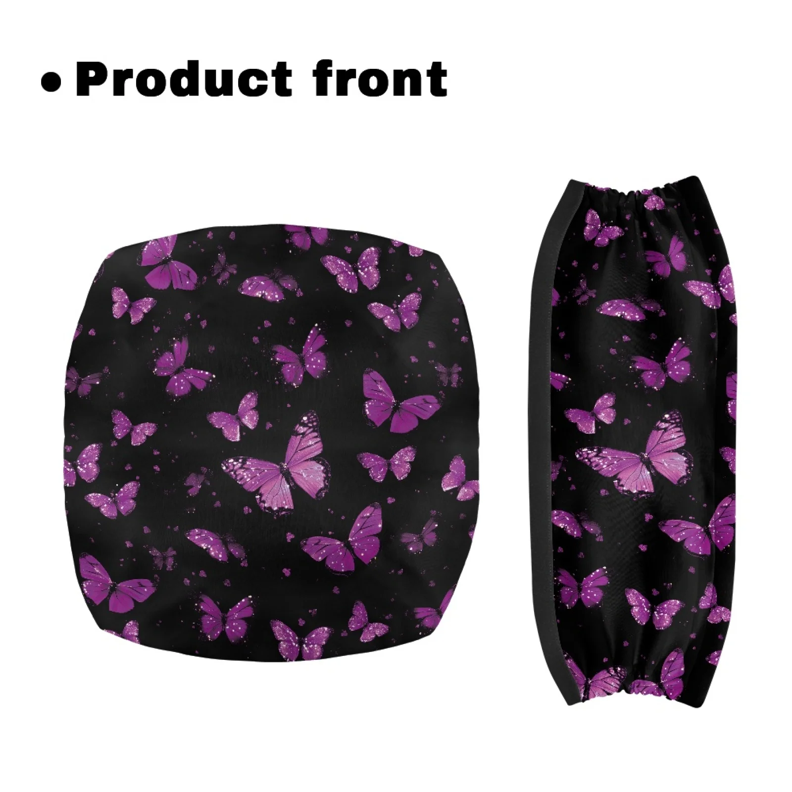 Coloranimal Purple Glitter 2 Pcs Rollator Seat Cover Set Polyester Walker Seat Cover for Seniors Adult