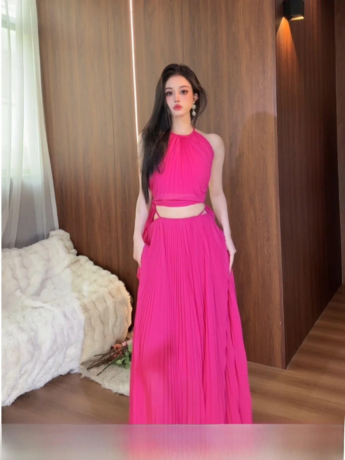 

Комплект Xuanxuan Home Moonlight Waltz: топ и юбка из полиэстера, весенне-летний дизайн, для взрослых женщин