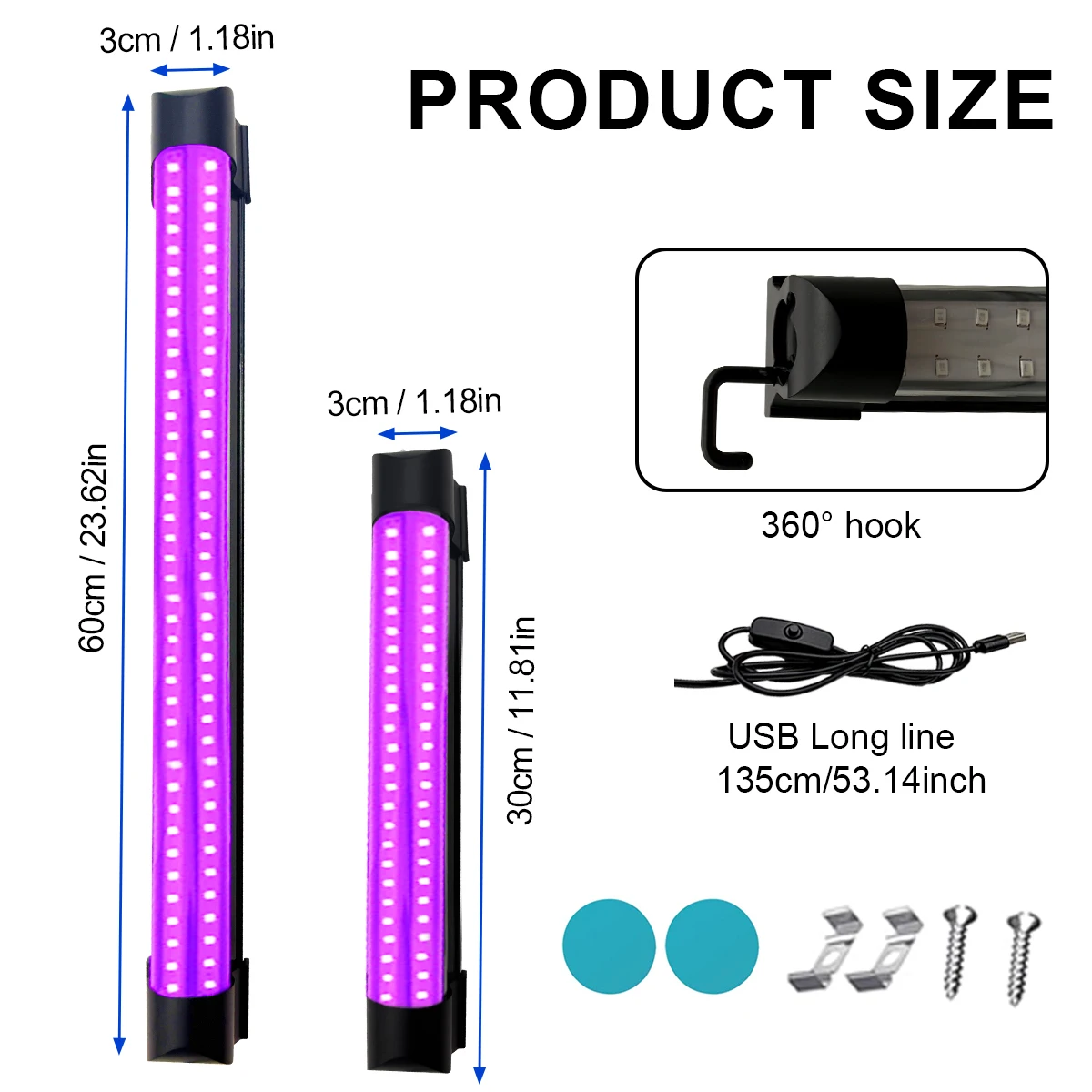 48/80 LED light beads, black lamp tube, UV curing lamp, fluorescent party, tapestry painting, Halloween and Christmas parties