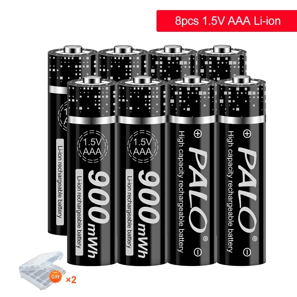 PALO 1.5V AAA Li-ion Battery Rechargeable AAA Battery Li-ion 1.5V Lithium AAA Batteries for Clocks Mice Computers Toys