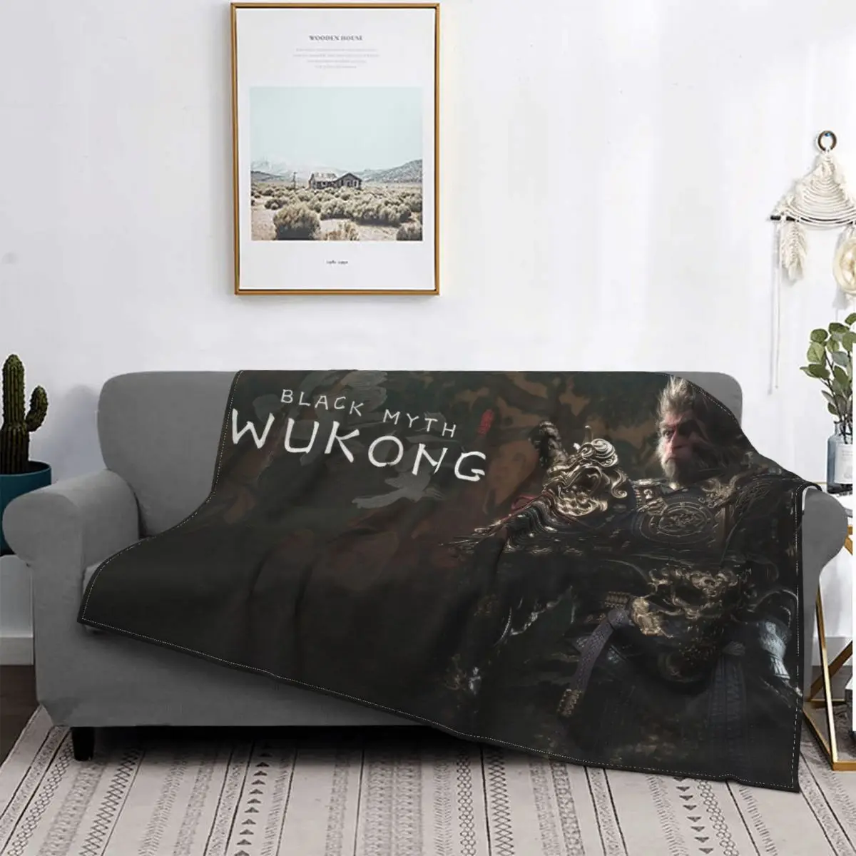 2024 The Most Popular Game Black Myth WuKong Blanket Velvet All Season Breathable Thin Throw Blankets For home Plush Thin Quilt