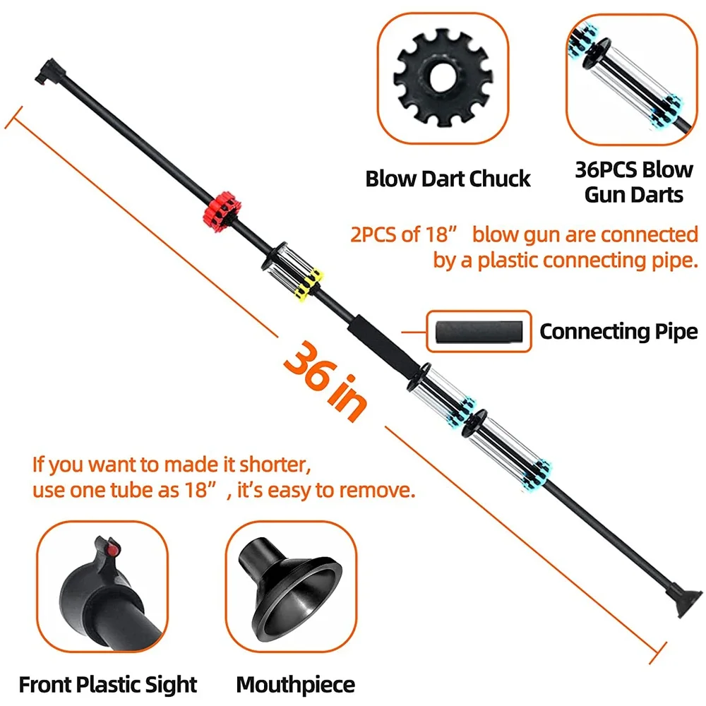 36 " / 48 Zoll Upgrade .40 Kaliber Professional Training Blowgun und Wettkampf dediziertes Blasrohr mit 4 Arten von Darts * 48