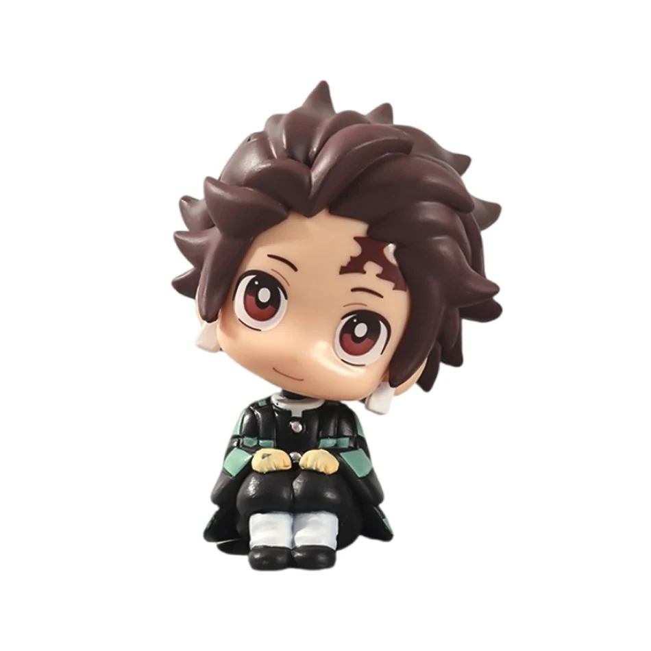 Anime 8/9 cm Nette Q Versão Dämon Slayer Acchion Figur Sentada Tanjiro Kamado Nezuko PVC Acchion Modell Kind und Y techniek ft – Detail 3